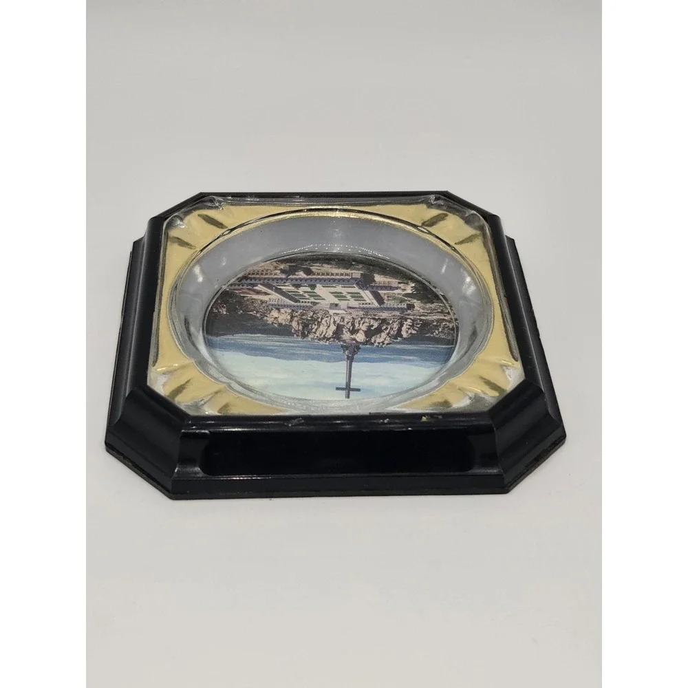 Vintage Valle de los Caídos Spain Souvenir Ashtray Glass & Plastic